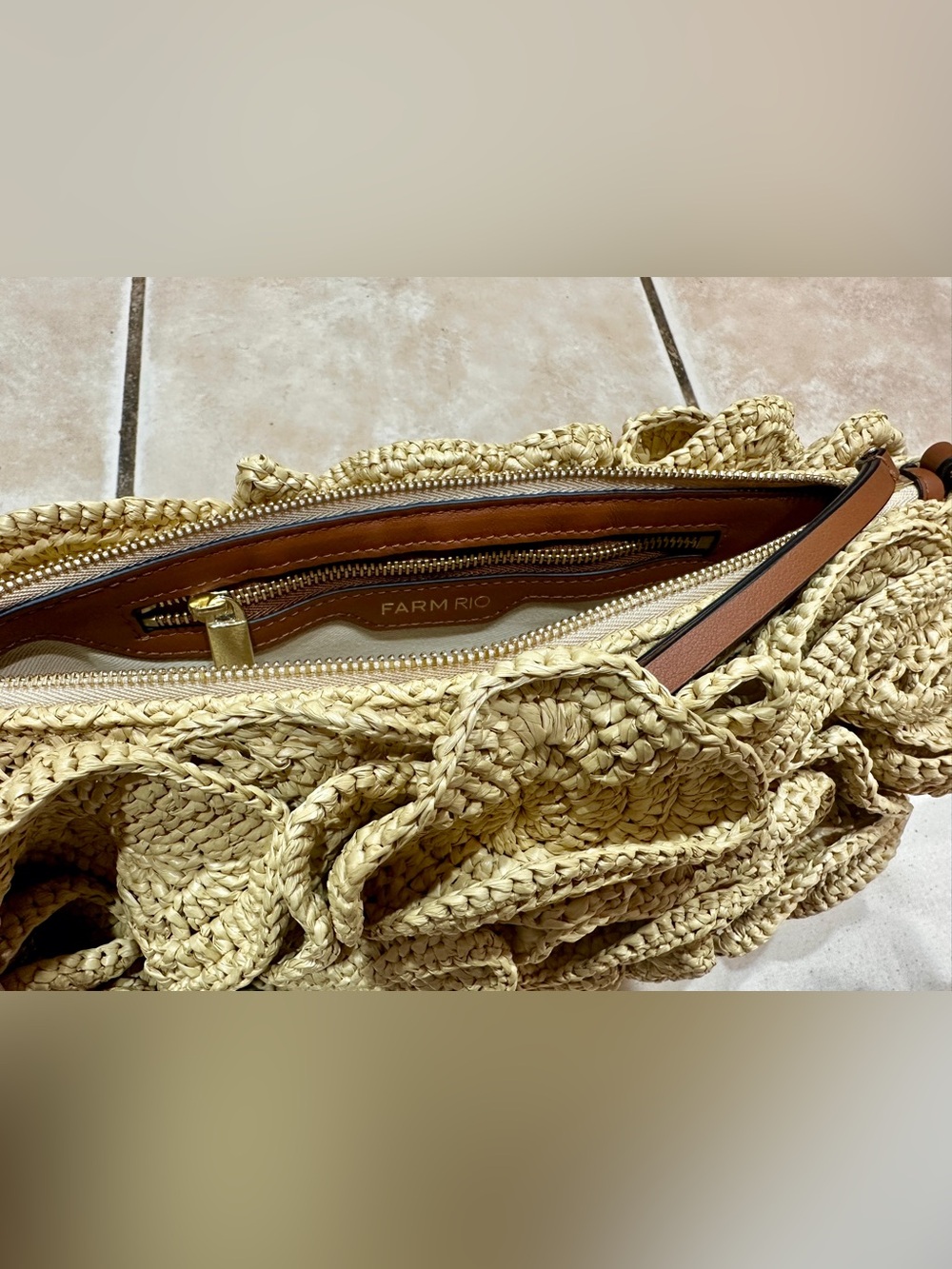 FARM Rio Flower Raffia Shoulder Bag - Picture 3 of 6